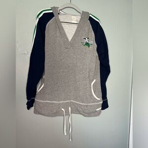 Notre Dame Fighting Irish Womens V Neck Grey Adidas Hoodie